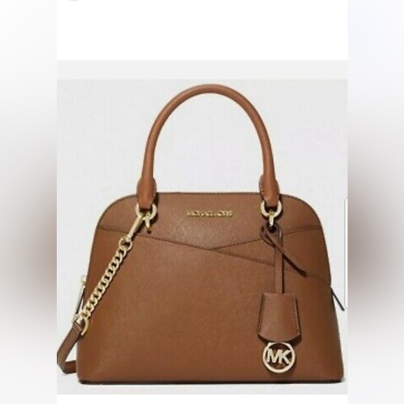 Michael Kors Jet Set Travel Medium Saffiano Leather Dome Satchel - Picture 12 of 13